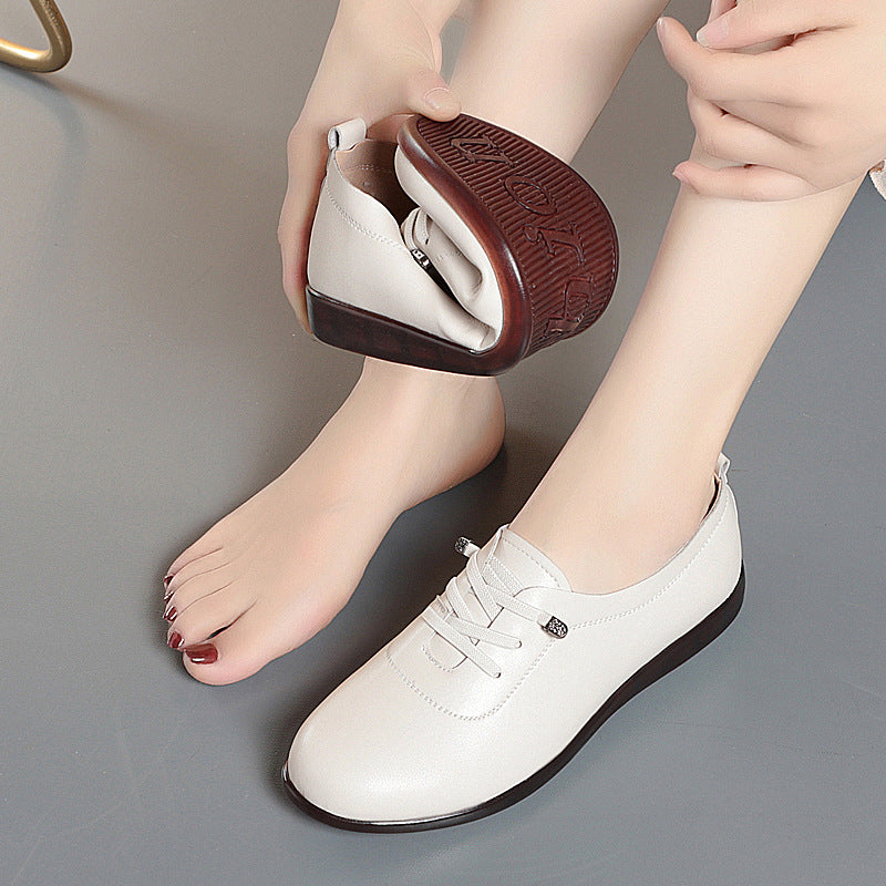 Damen Komfortable Schnürschuhe aus hochwertigem Leder mit atmungsaktivem Design EB