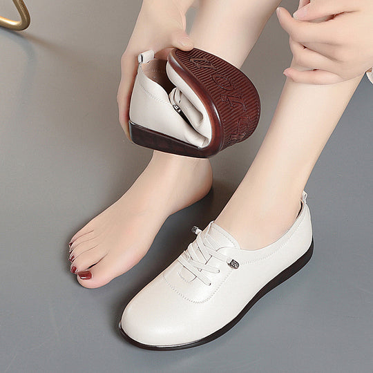 Damen Komfortable Schnürschuhe aus hochwertigem Leder mit atmungsaktivem Design EB