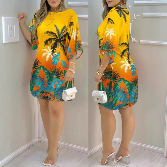 Damen lässiges Kleid mit farbenfrohem Farbverlauf EB