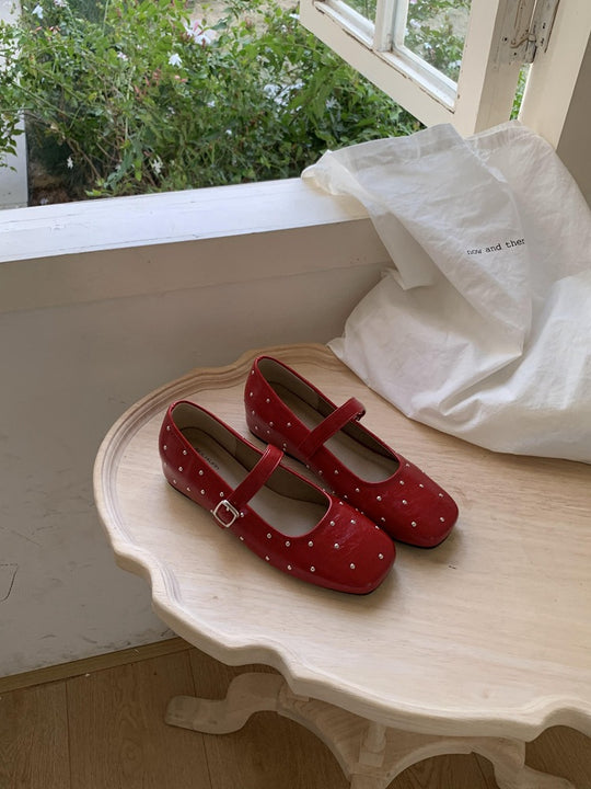 Damen Elegante Ballerinas mit dekorativen Strasssteinen EB