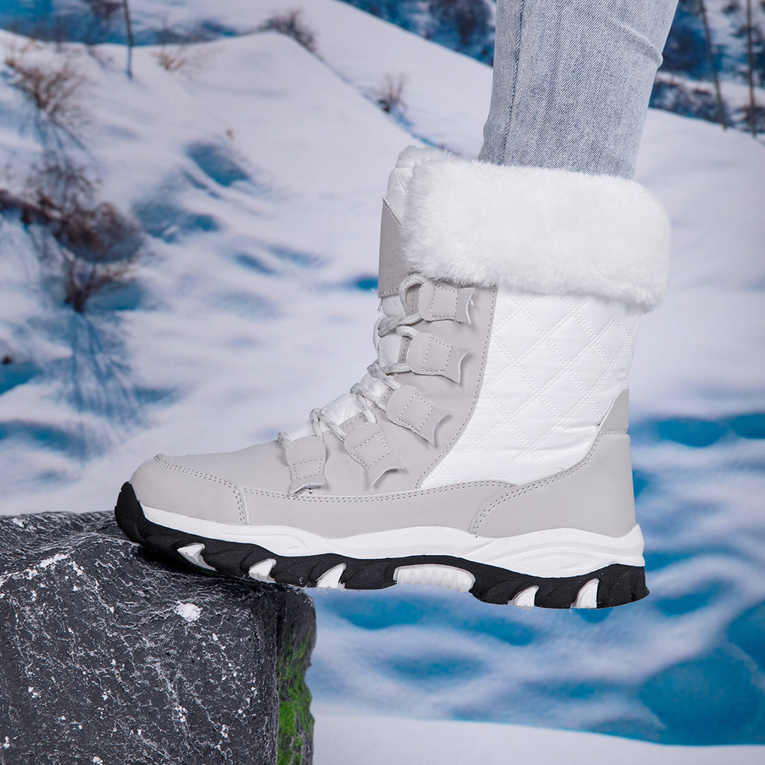Damen Heizbare Winterstiefel mit rutschfester Sohle und isolierender Fütterung EB