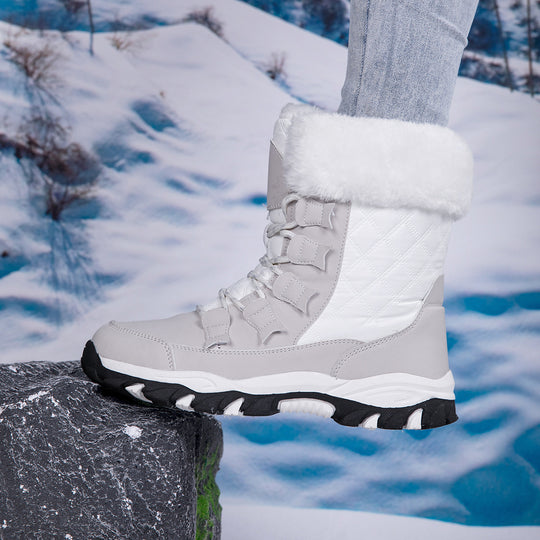 Damen Heizbare Winterstiefel mit rutschfester Sohle und isolierender Fütterung EB