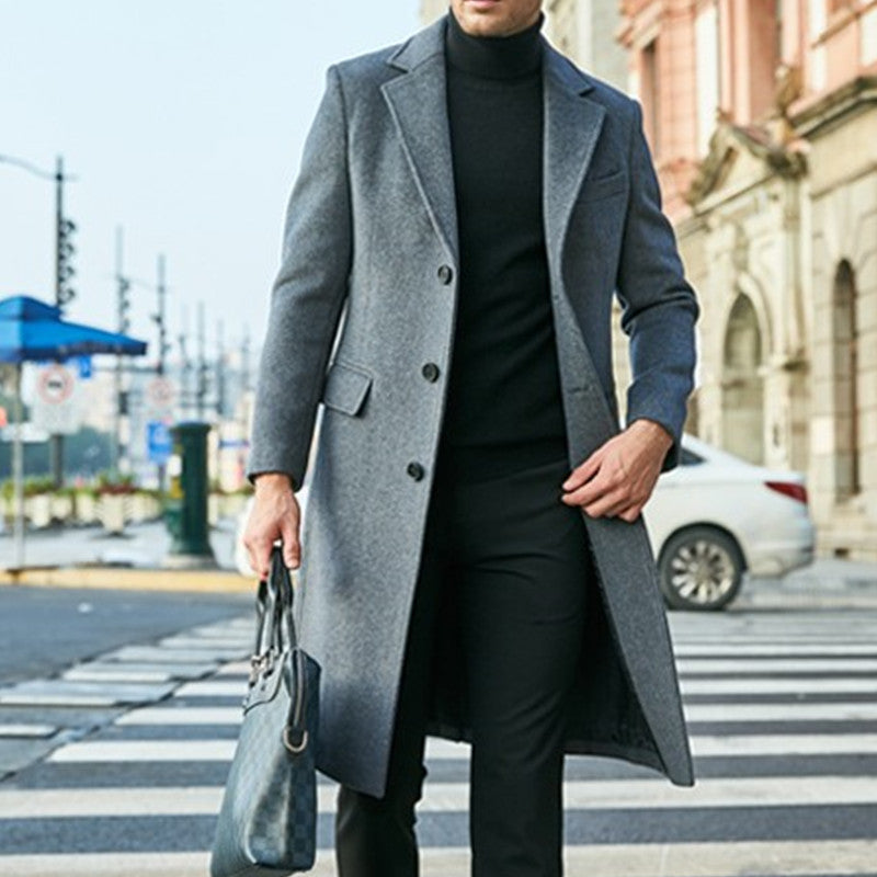 Herren eleganter Übermantel mit schmalem Schnitt und modernen Details EB