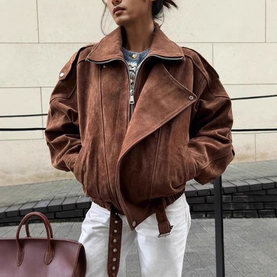 Damen lässige Oversized jacke mit praktischen Taschen EB