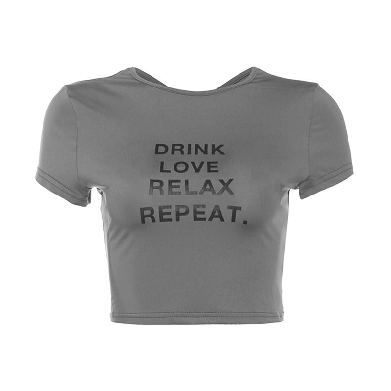 Damen cropped T-Shirt mit Motivdruck EB