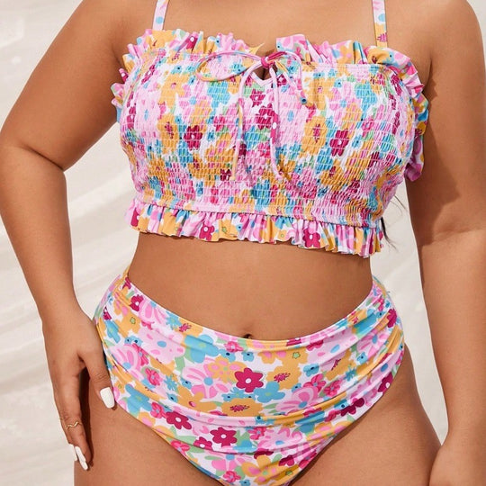 Damen Verspieltes Bikini-Set mit Rüschendetails EB