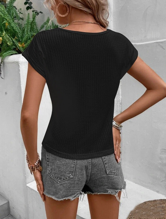 Damen Modisches Oberteil mit floralen Details und asymmetrischem Schnitt EB