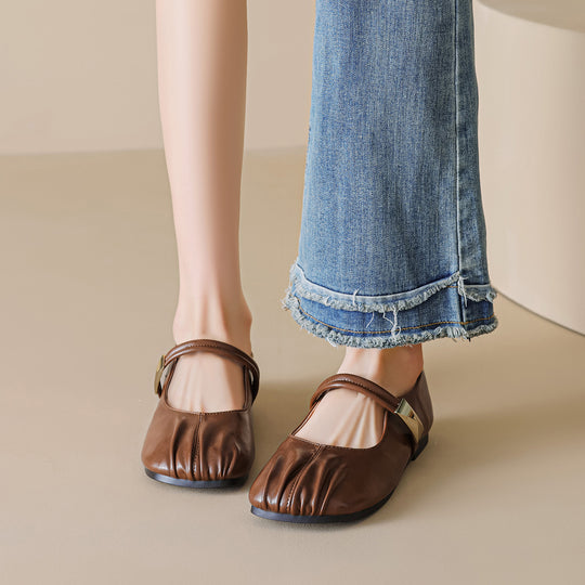 Damen Ballerinas mit dekorativem Riemen und modischem Akzent EB