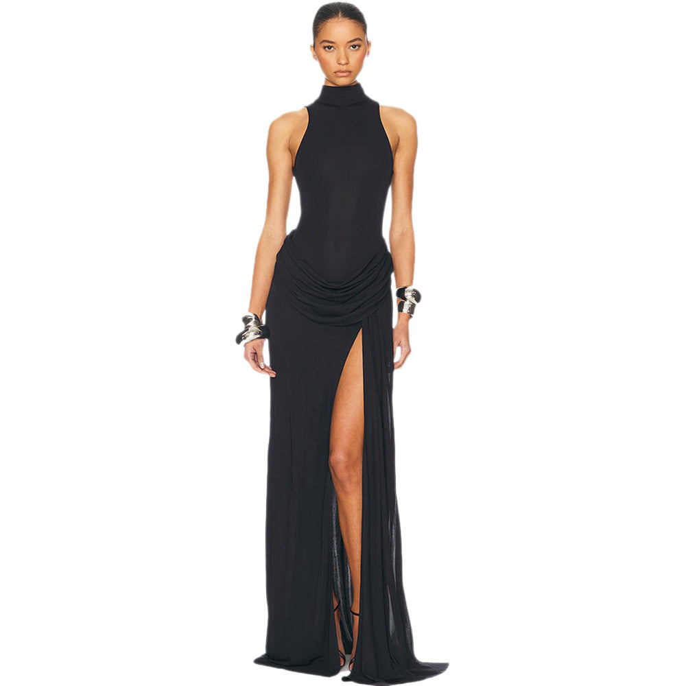 Damen Maxikleid mit figurbetontem Schnitt und elegantem Drapierungselement EB