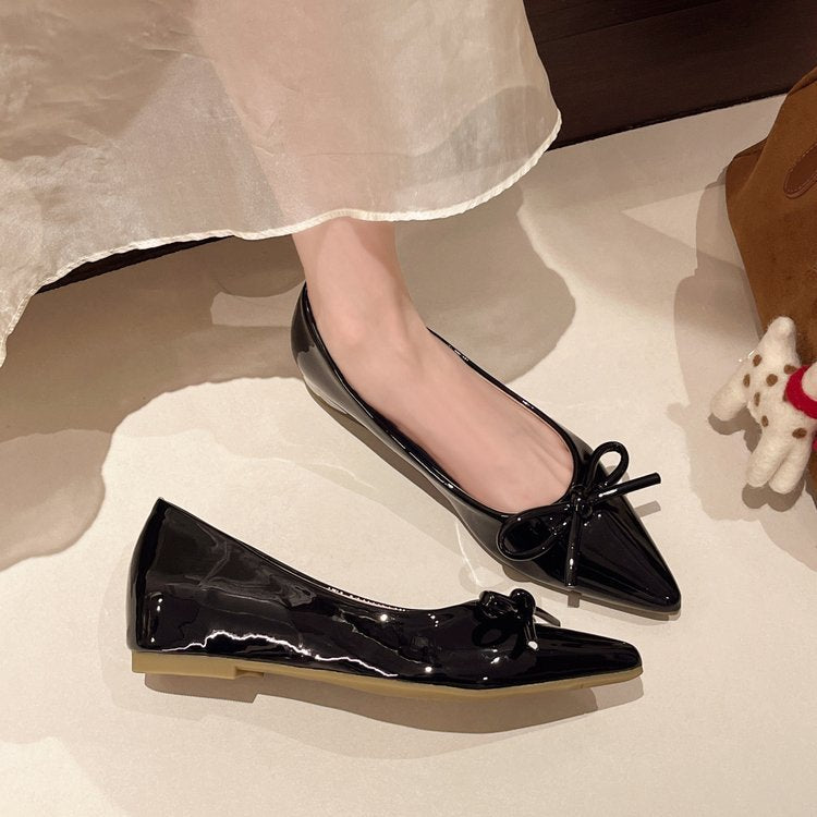 Damen Spitzenballerinas mit dekorativem Schleifenakzent EB