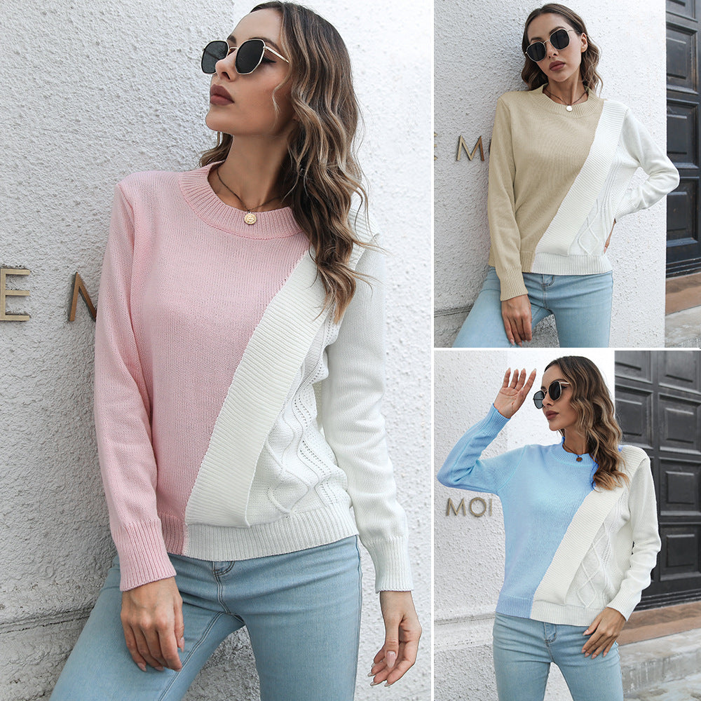 Damen modischer Pullover mit strukturiertem Design EB