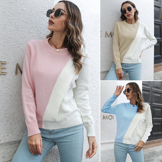 Damen modischer Pullover mit strukturiertem Design EB