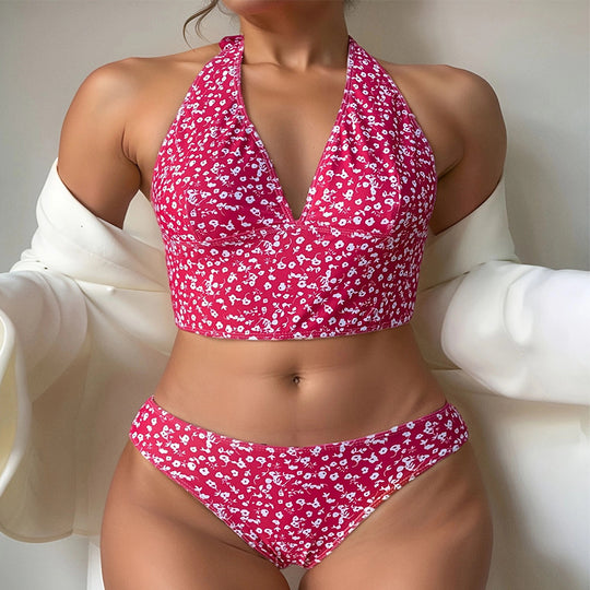Damen Crop-Top Bikini mit tiefem V-Ausschnitt EB