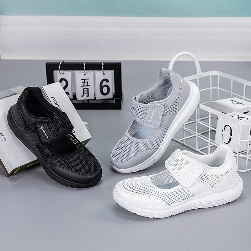 Damen Sportliche Gesundheits-Sneaker mit atmungsaktivem Obermaterial und verstellbarem Klettverschluss EB