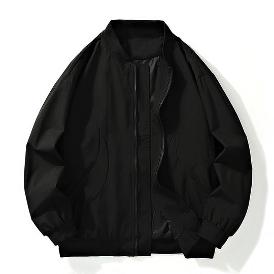 Herren leichter Oversize-Bomber mit elastischen Rippbündchen und verdeckter Reißverschlussblende EB