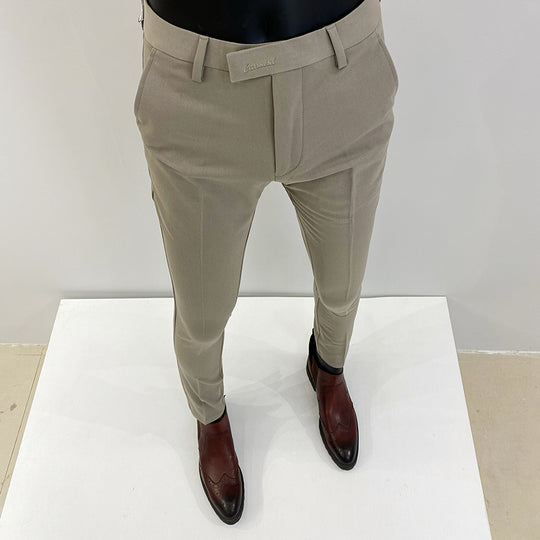 Herren nan schlanke elegante Anzughose mit Stretchbund, Bügelfalte und schmal zulaufendem Bein EB