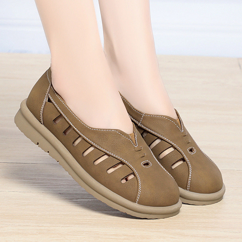Damen Atmungsaktive Slip-On Ballerinas mit angenehm flexiblem Fußbett EB