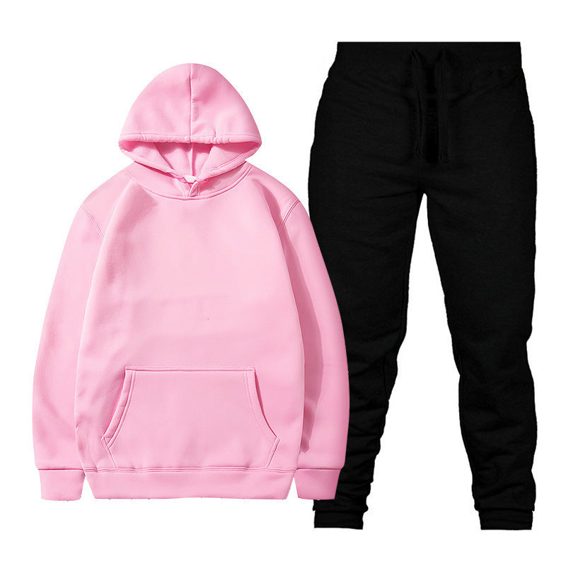 Unisex nan gemütliches Hoodie-Jogginganzug-Set mit Kängurutasche, elastischem Tunnelzugbund und gerippten Bündchen EB