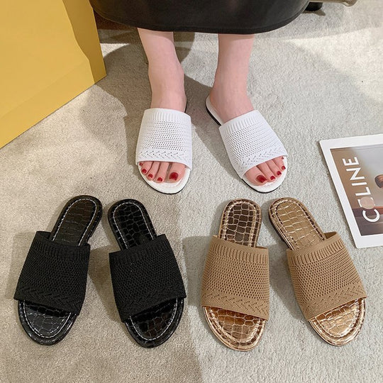 Damen Komfortable Slip-On Sandalen mit atmungsaktivem Obermaterial EB
