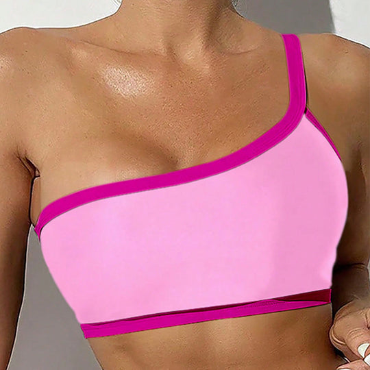 Damen Einseitiges Bikini-Set mit modischem Schnitt und kontrastierenden Akzenten EB