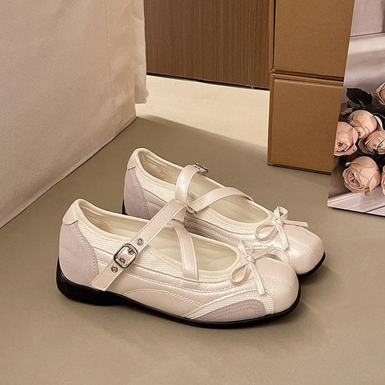 Damen Komfortable Ballerinas mit dekorativem Riemchen EB