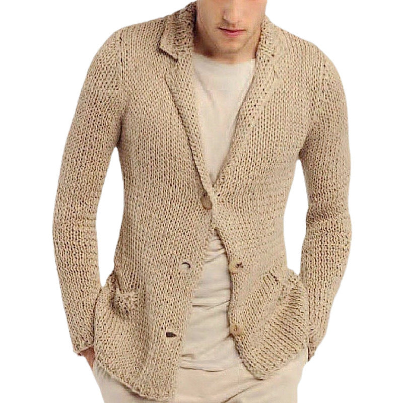 Herren Strickblazer mit natürlichem, rustikalem Design und praktischen Taschen EB