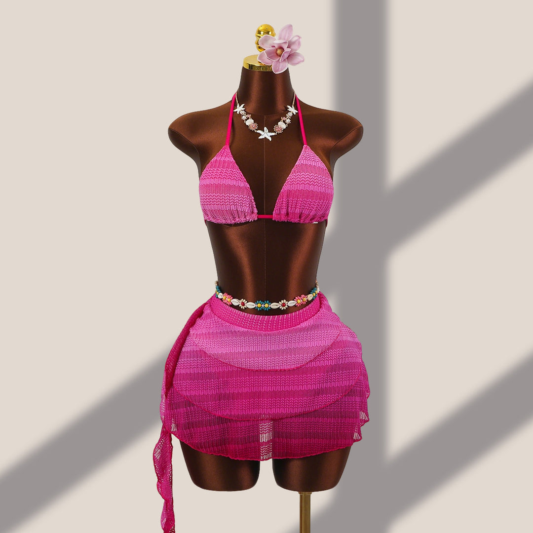 Damen Triangel-Bikini mit passendem Wickelrock EB