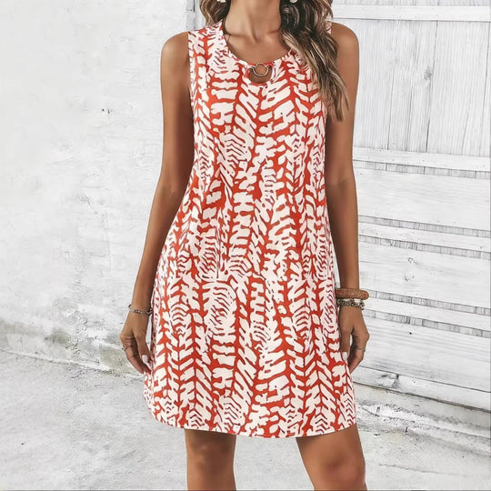 Damen Verspieltes Sommerkleid mit romantischem Schnitt und Schlüssel-Ausschnitt EB