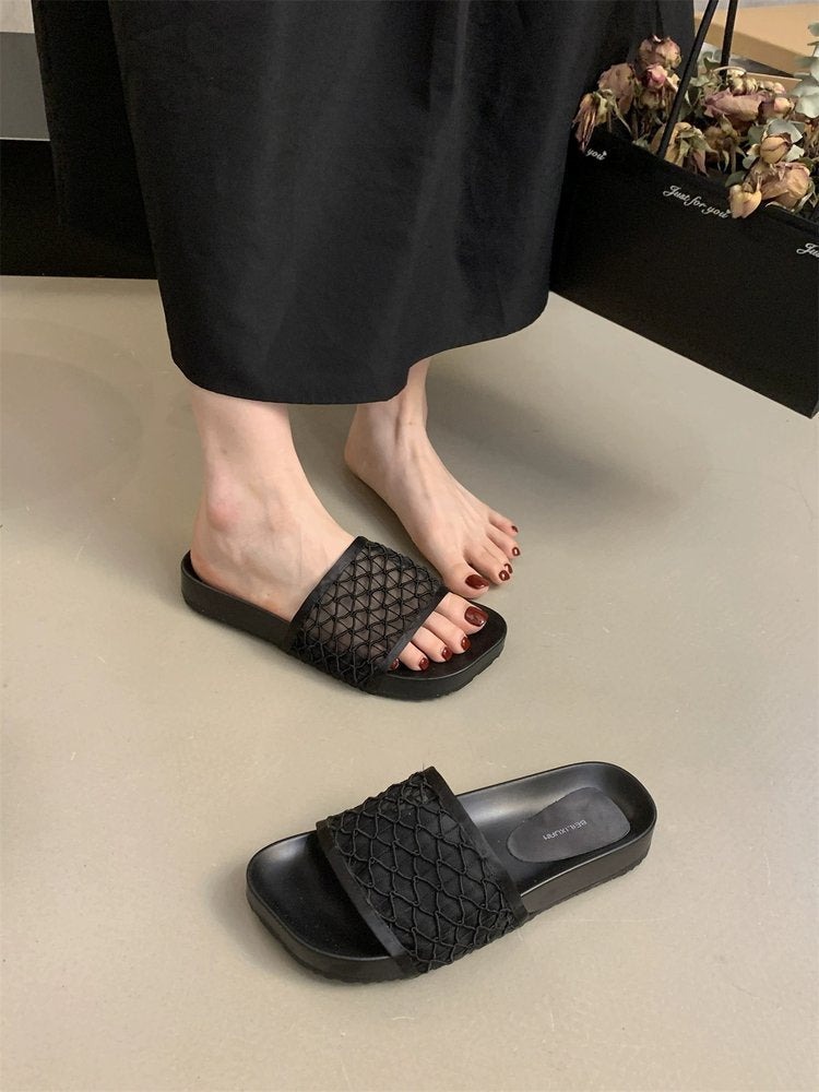 Damen modische Sandalen mit atmungsaktivem Netzdesign und rutschfester Sohle EB