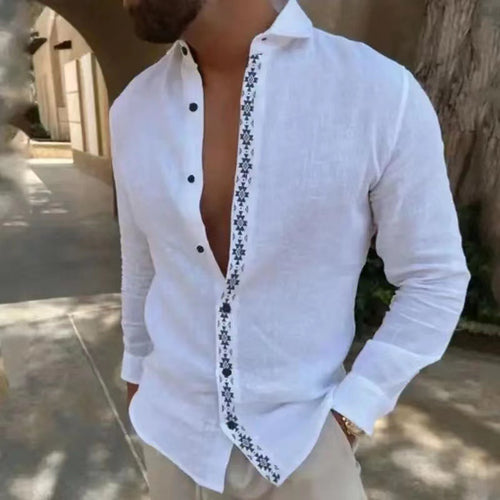 Herren Hemd mit stilvollem, floralem Kragen EB
