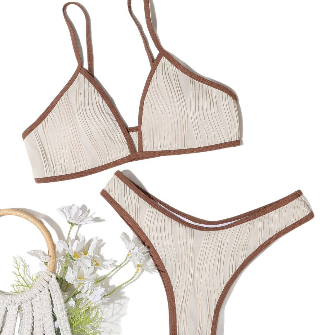 Damen Triangel-Bikini mit plissierten Details EB
