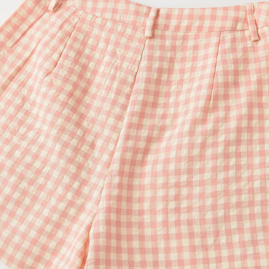 Damen Karierte Shorts mit hohem Bund und schickem Schnitt EB