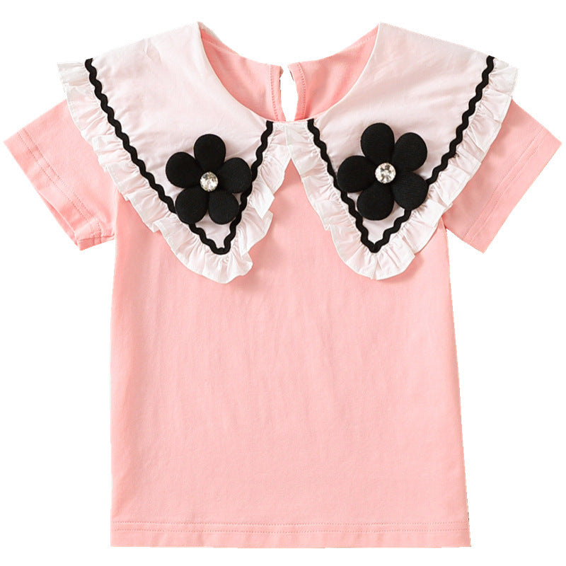 Damen elegante und verspielte Bluse mit Volantkragen EB