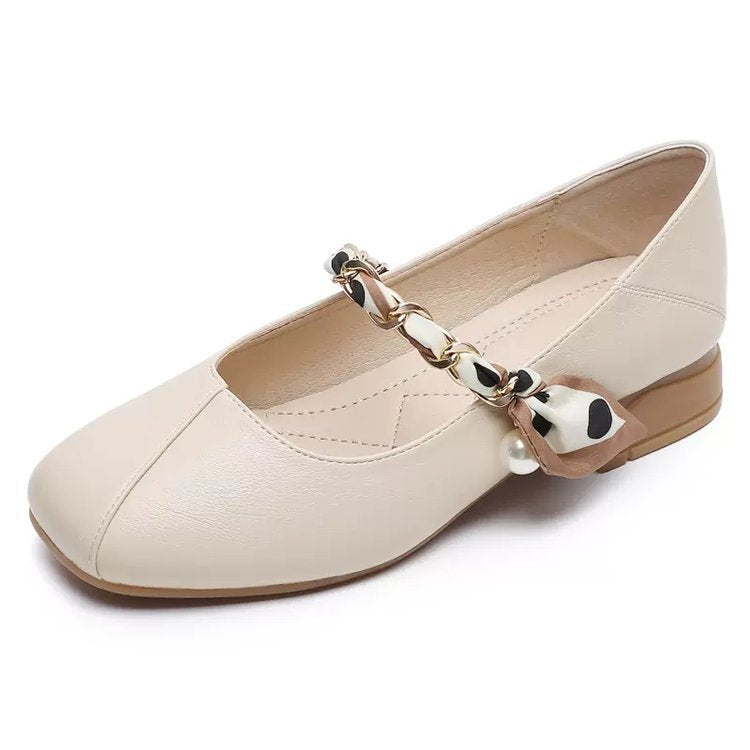 Damen Elegante Slingback-Ballerinas mit modischer Kettenverzierung EB