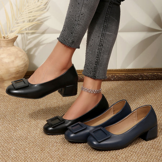 Damen elegante Ballerinas mit modischem Schnallen-Detail EB