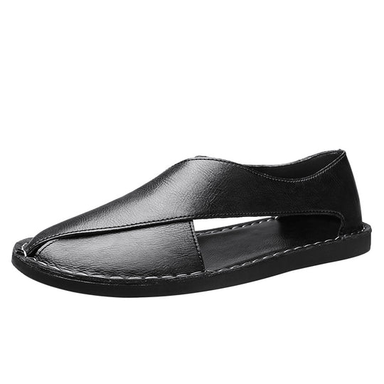 Herren Elegante und bequeme Leder-Sandalen mit verstellbarem Riemensystem EB
