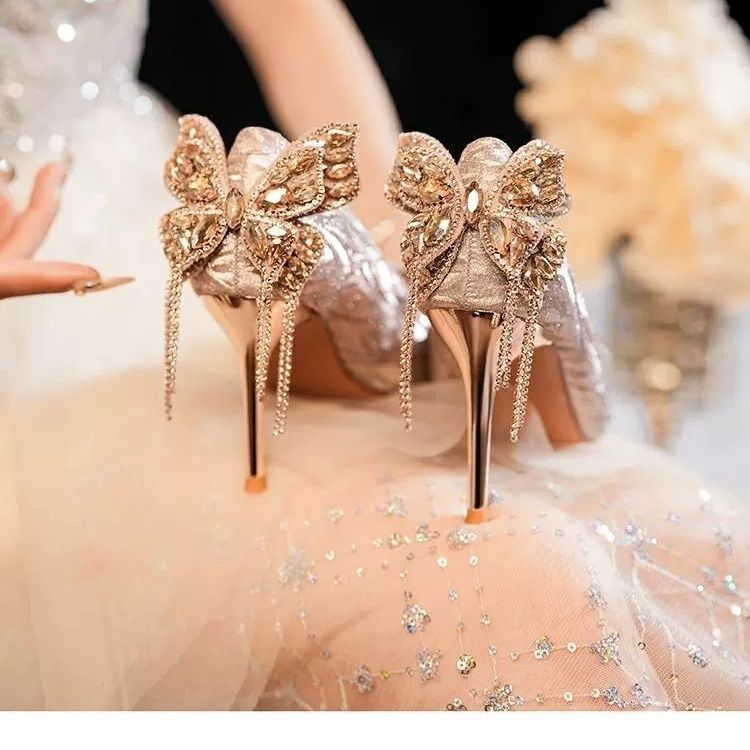 Damen elegante High-Heels mit glamourösen Applikationen EB