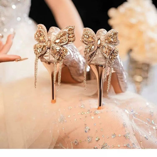 Damen elegante High-Heels mit glamourösen Applikationen EB