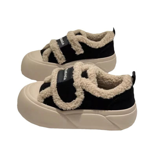 Damen Fleecegefütterte Sneakers mit sportlichem Design und rutschfester Sohle EB