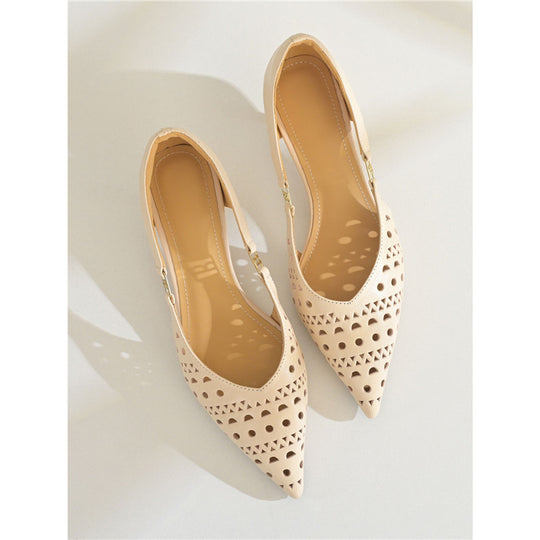 Damen spitze Slingback-Pumps mit dekorativer Perforierung EB