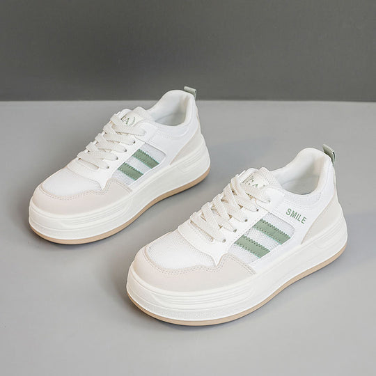 Damen sportliche Plateau-Sneaker mit atmungsaktivem Mesh-Obermaterial und dämpfender Sohle EB