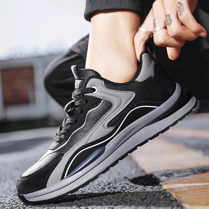 Herren sportive Chunky-Sneaker mit Wildleder- und Kunstlederoverlays, gepolstertem Einstieg und reaktiver Wellen-Zwischensohle EB