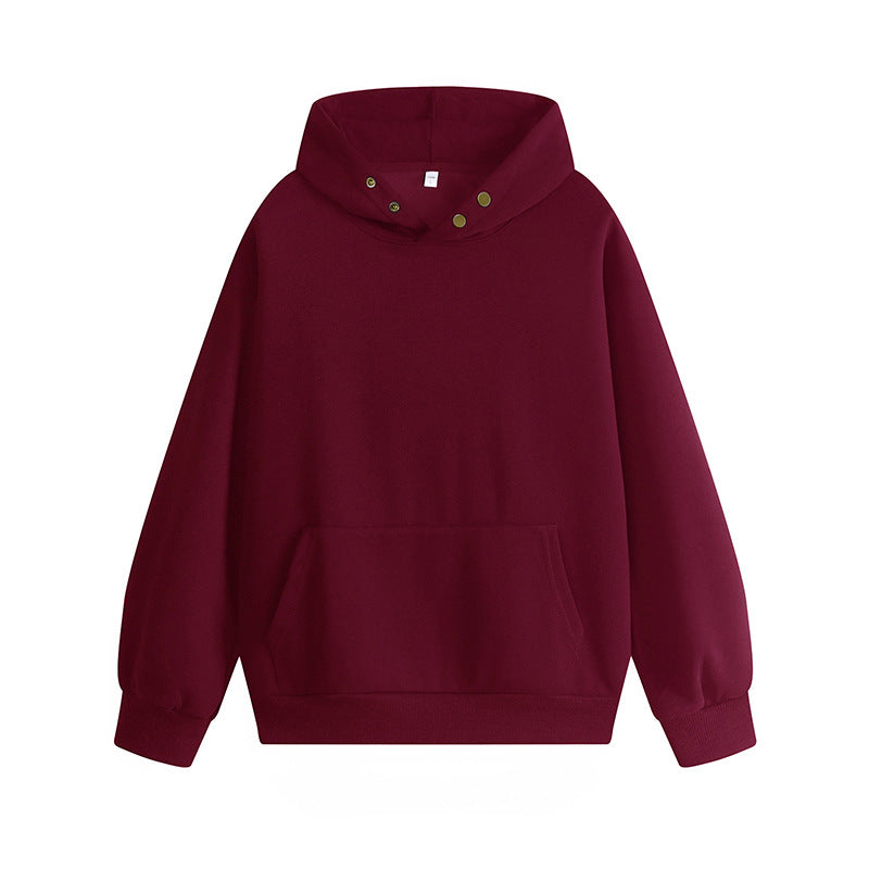 Damen Kapuzenpullover mit innovativem Schnitt und praktischen Druckknöpfen EB