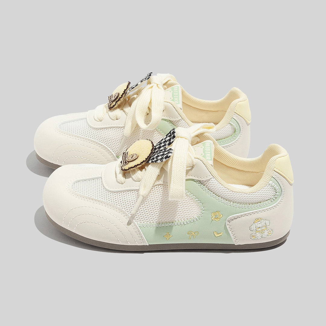 Damen Sportliche Sneakers mit verspieltem Tiermotiv und atmungsaktiver Mesh-Oberfläche EB
