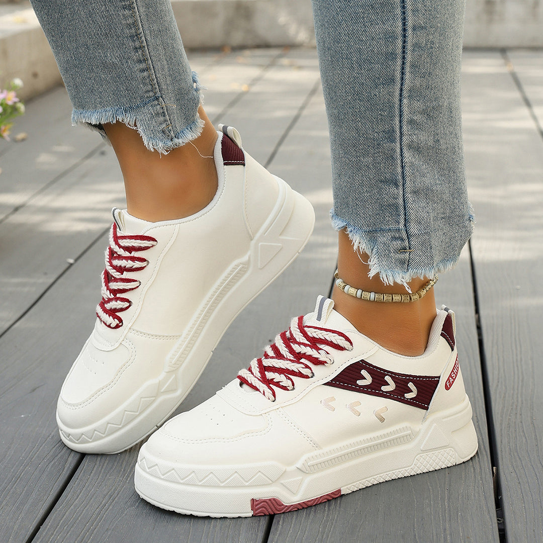 Damen Modische Sneaker mit atmungsaktiver Oberflächenstruktur und flexibler Sohle EB