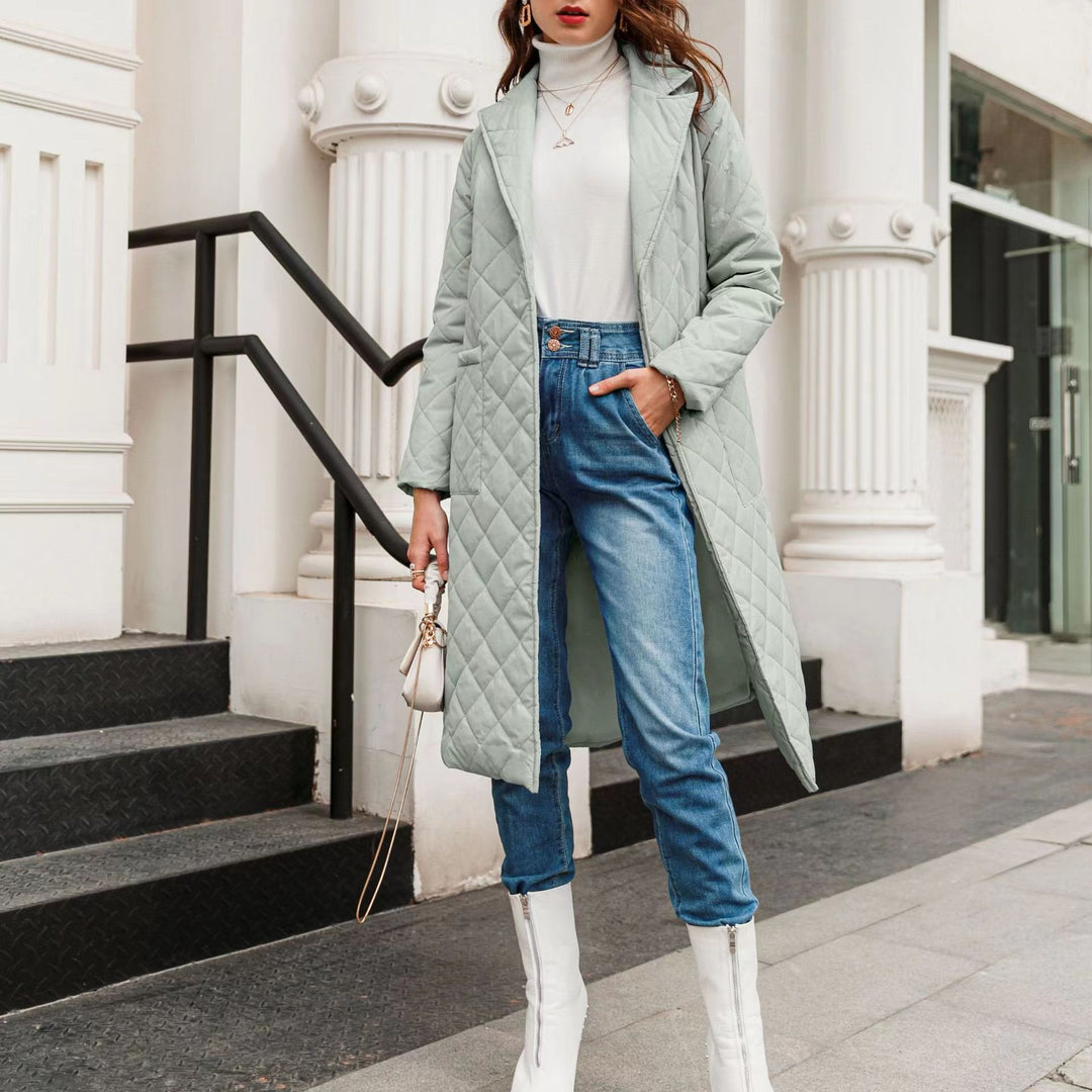 Damen Steppmantel mit eleganter Taillierung und praktischen Taschen EB
