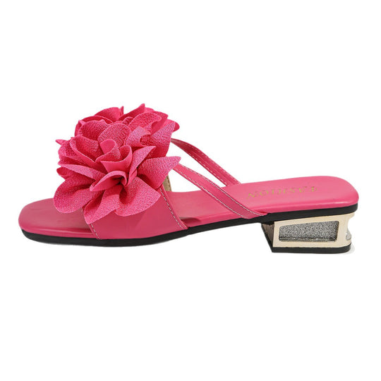 Damen Sandalen mit auffälligem Blumenapplikation und komfortablem Fußbett EB
