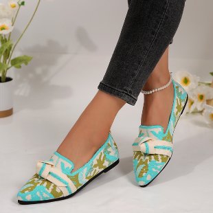 Damen Stilvolle und komfortable Ballerinas mit großem Schleifendetail EB