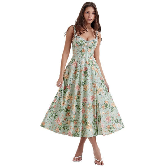 Damen Maxikleid mit romantischem Schnitt und raffinierten Rüschendetails EB