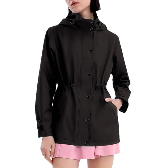 Damen funktionale Übergangsjacke mit verstellbarem Bund und Kapuze EB